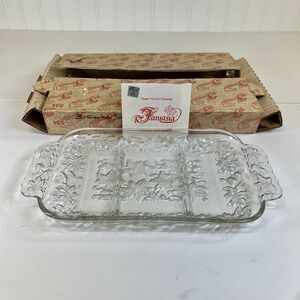 Fantasia Princess House Exclusive 3 Section Crystal Serving Dish Original Box534